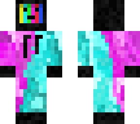 tv head with pink/blue clothes