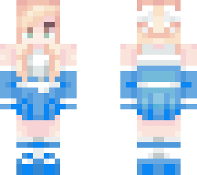 white blue girl in maid