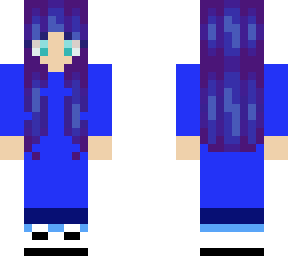 blue dressed blue haired girl v.2
