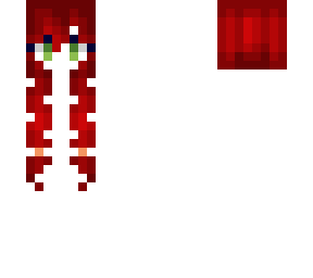 female hb - long 2x pigtails - blood red fade