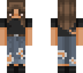girl w/ ripped jeans and brown hair