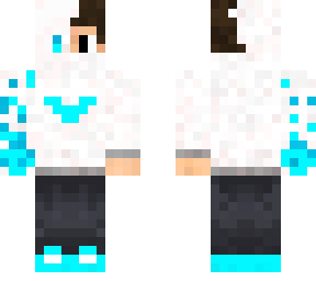 half aqua and white