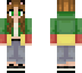 block cat ears hoodie girl