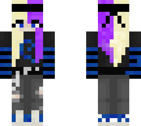blonde and purple split hair