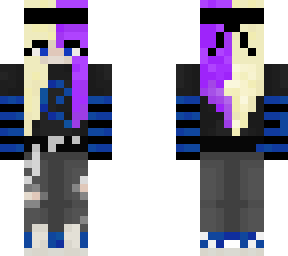 blonde and purple split hair