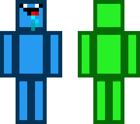 blue and green derp skin with outline