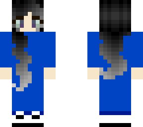 blue dressed black haired girl v.2