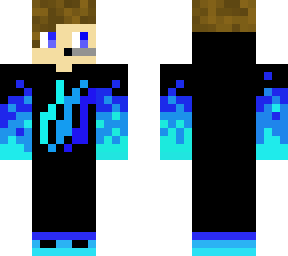 blue fire gamer with hoodie and blue fire merch