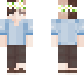 flowercrown guy blue-shirt