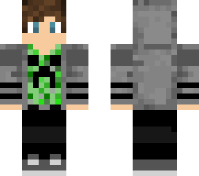 grey hoodie w/ creeper shirt