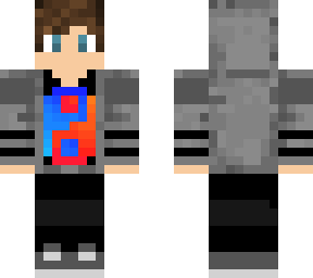 grey hoodie w/ red/blue yin yang shirt