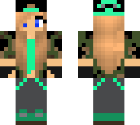 mint green camo girl