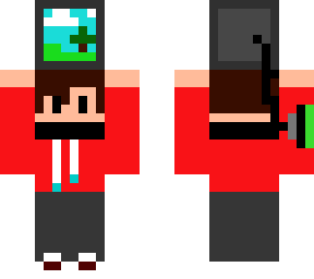 my own skin but he is holding a tv