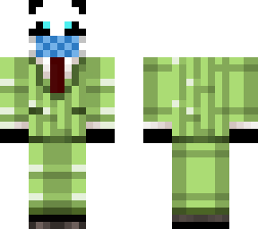 panda with mask and bamboo suit