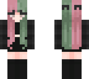 pink and green hair (pink and black coming soon)