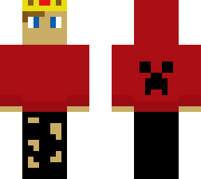 red creeper hoodie with a crown