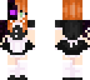 red hair girl in maid dress