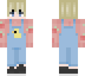 strawberry duck overall short blonde hair