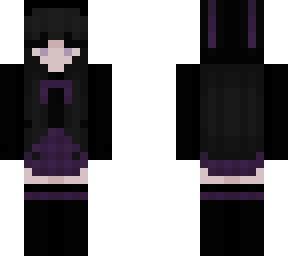 black and purple bunny hood girl