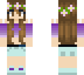 brown hair girl with flower crown