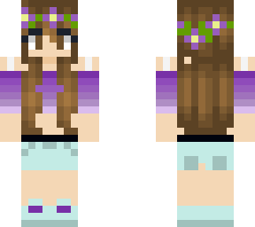 brown hair girl with flower crown