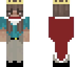brown haired lady with a cape and crown