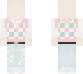 cute vest and ripped jeans base // template (with ears/earrings)