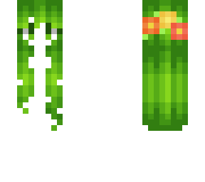 female hb - super long - nature green vine w/ flower crown
