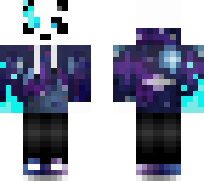 galaxy hoodie panda with flaming hand