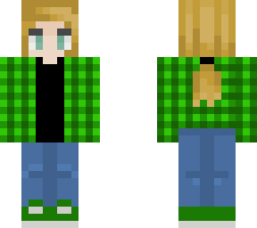 girl in a shirt / green