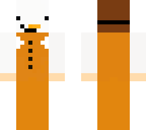 orange boy with snowman mask