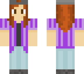 purple striped shirt
