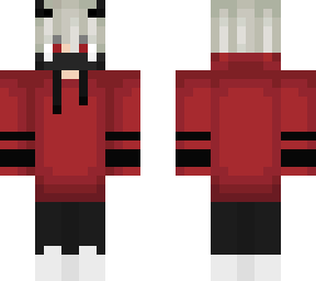 red hoodie white hair boy :)