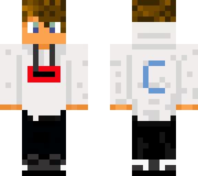 supreme boy with brown hair and c on back