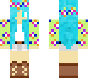 teal haired flower girl