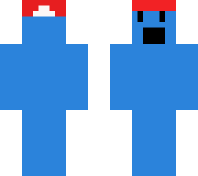 blue boi with red hat