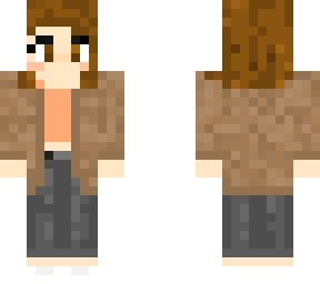 brown-haired girl in brown cardigan