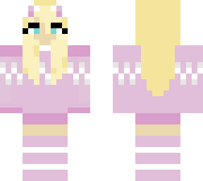 cat girl w/ pink & white sweater