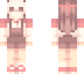 cute girl brunet overalls skeleton mask or somethin idk man