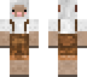 farmer sheep in brown overalls
