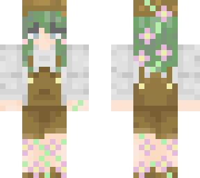 flower girl, green hair