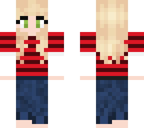girl in red striped shirt