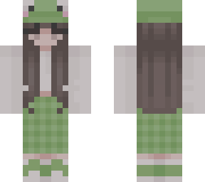 girl skin wearing frog hat - green