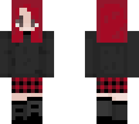 goth red hair plaid skirt girl