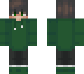 green hoodie with green eyes