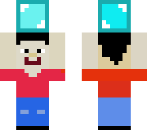guy holding diamond block