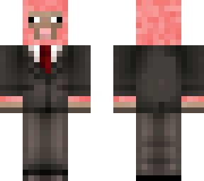 light red sheep in a suit