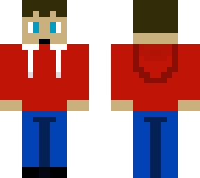 me in a red hoodie and jeans