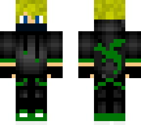 my skin in black/green hoodie