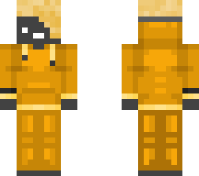 orange and gray minecraft skin with hoodie